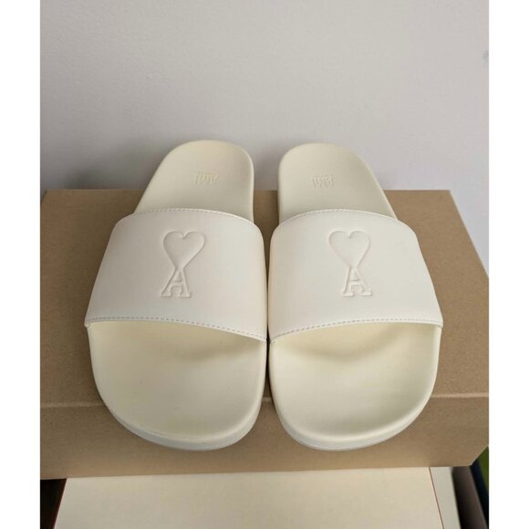 AMI Paris Ami De Coeur Poolslides Off White EU36 USN400.AA0002 - Picture 2 of 9